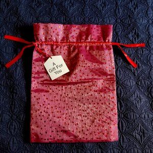 NEW Reusable Red Drawstring Fabric Gift Bag 13” W x 19” H